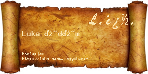 Luka Ádám névjegykártya