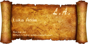 Luka Ádám névjegykártya